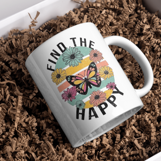 Taza mariposa y frase