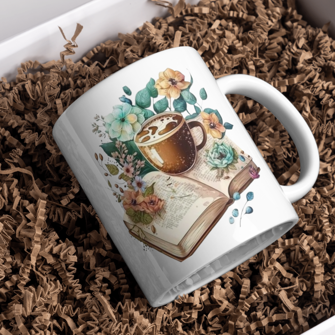 Taza libros y cafe