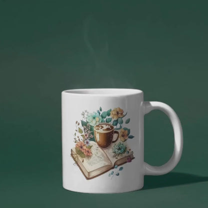 Taza libros y cafe