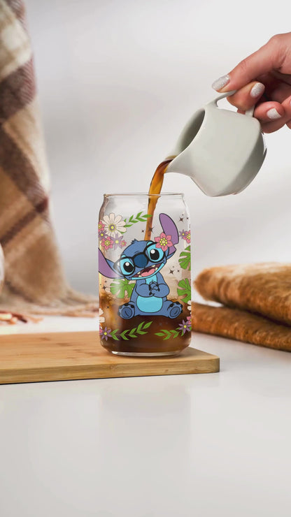 vaso de cristal de stitch